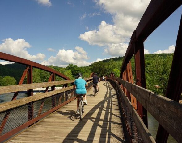 riding the ohiopyle on a self-guided bike tour