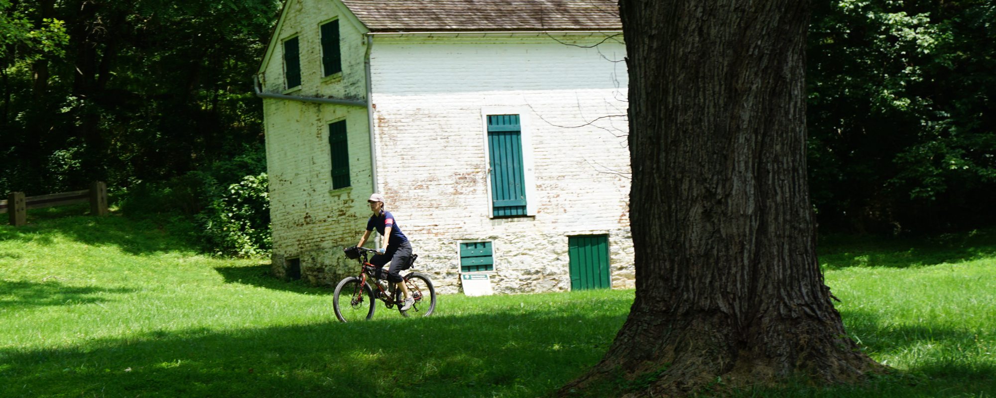 female self guided bike tour rider on the GAPCO