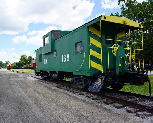 Train car along the Katy Trail
