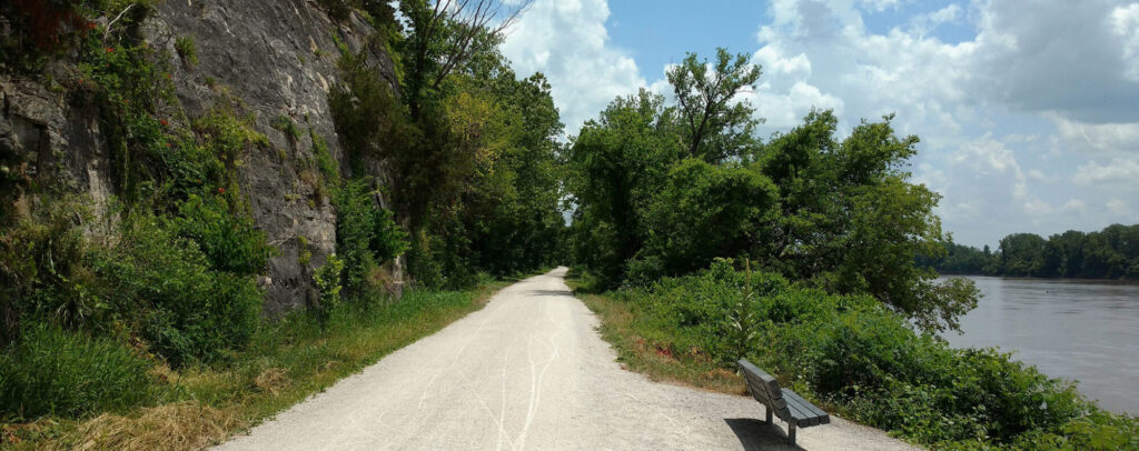 Katy trail with bluffs