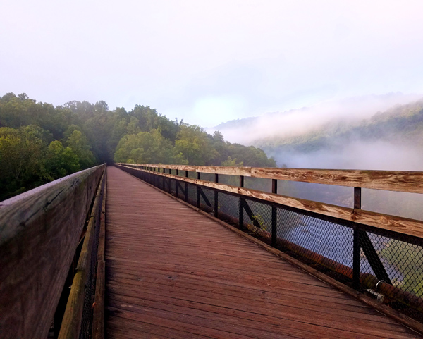 Ohiopyle low bridge in morning