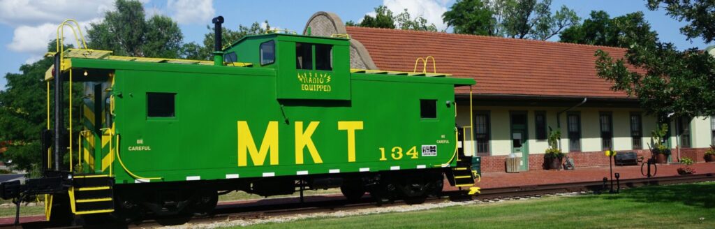Famous MKT railroad car on the Katy Trail