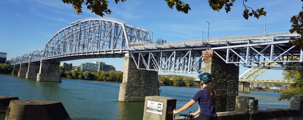 rider at cincinnati riverfront