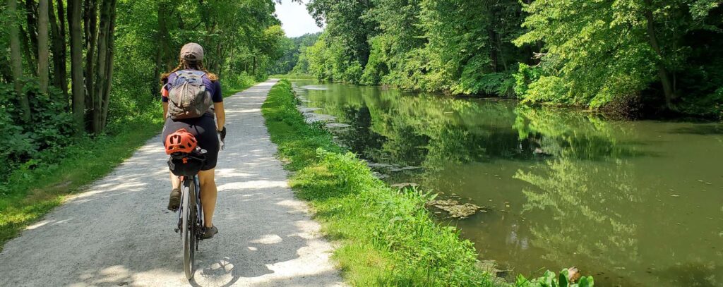 rider on canal towpath ohio